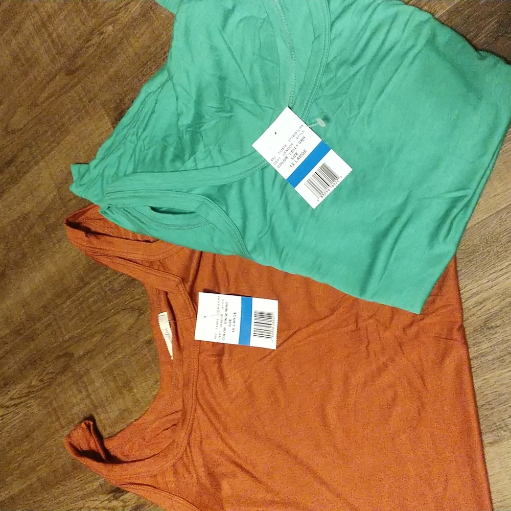 NWT Two tank tops orange and turquoise